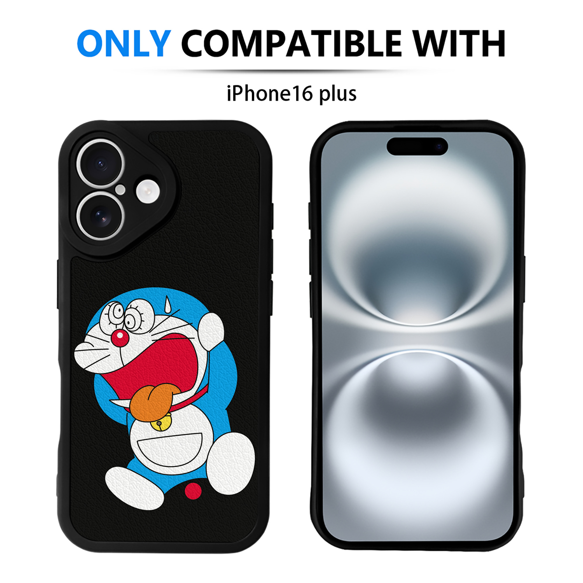 （画像用） ドラえもん Doraemon 【iPhone 16シリーズ対応】シリコンスマホケース（レザー調） 材質：シリコン